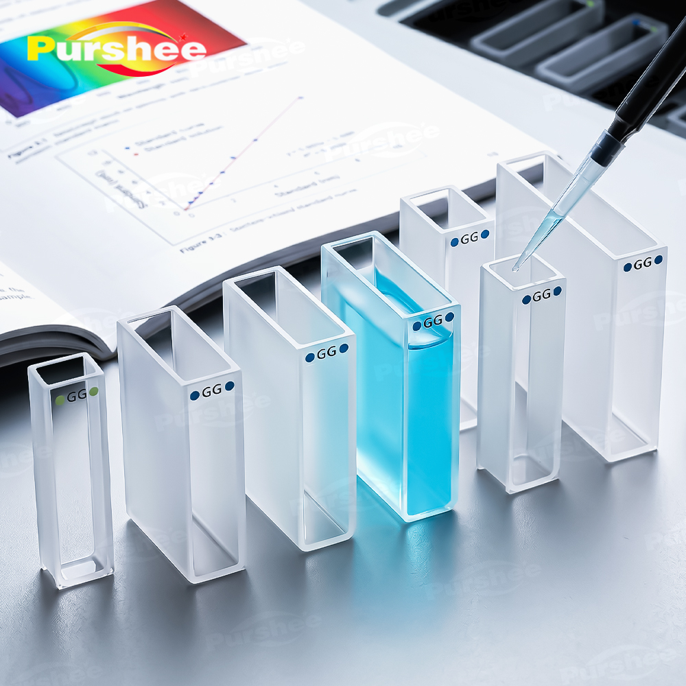 Lab Equipment - 4개입 유리 큐벳 셀 1/2/3/5/10/20/30/40/50/100ml 다양한