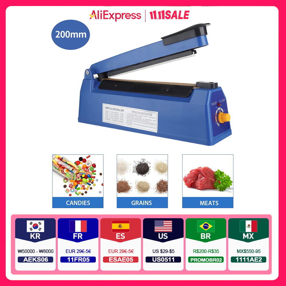 8 인치 비닐 봉투, 수축 랩 백 실러 진공 실러 포장 - Plastic Bag Impulse Heat Sealer 리뷰 및 가격
