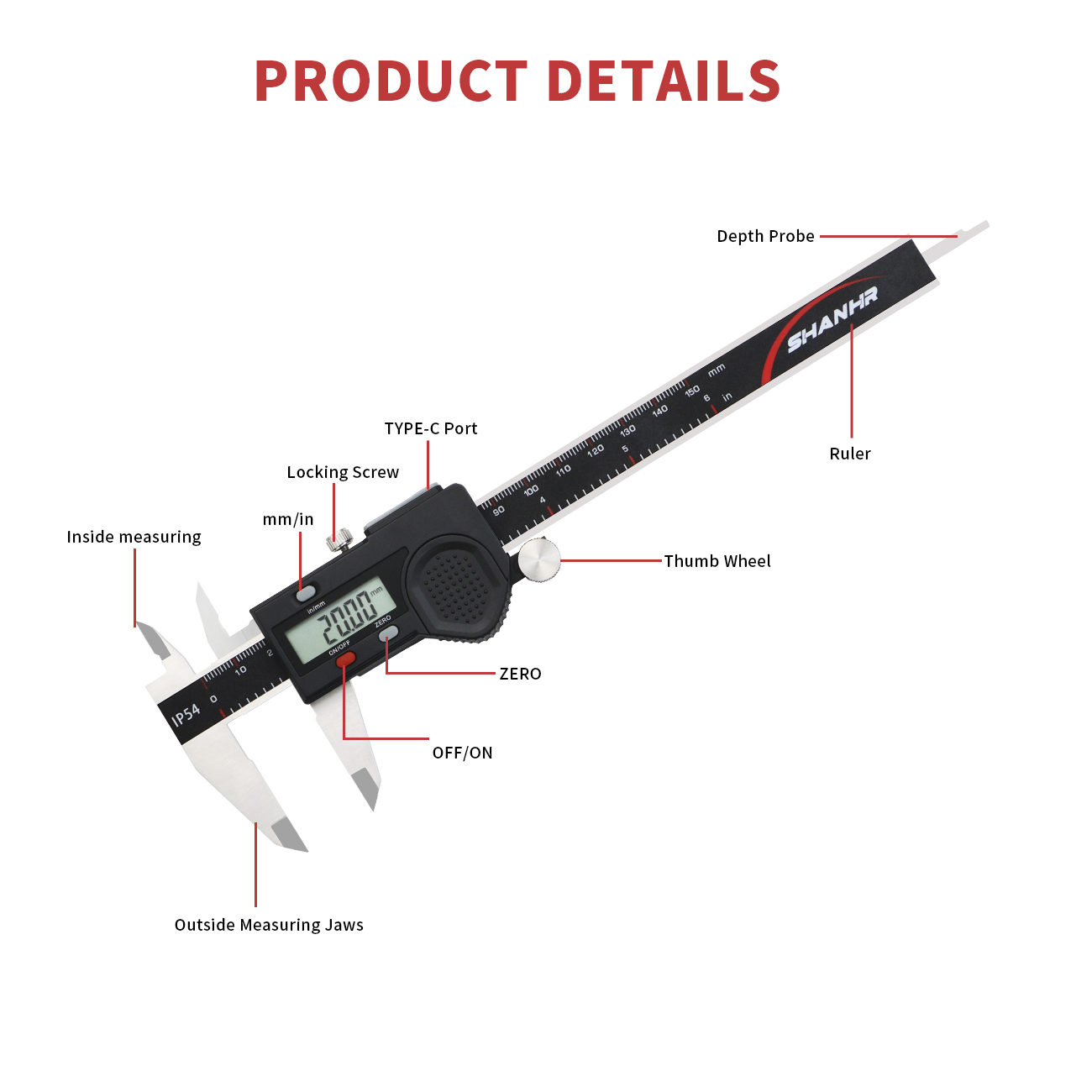 SHANHR IP54 방수 디지털 캘리퍼스 스테인레스  - Digital Caliper 150Mm Stainless Steel 리뷰 및 가격