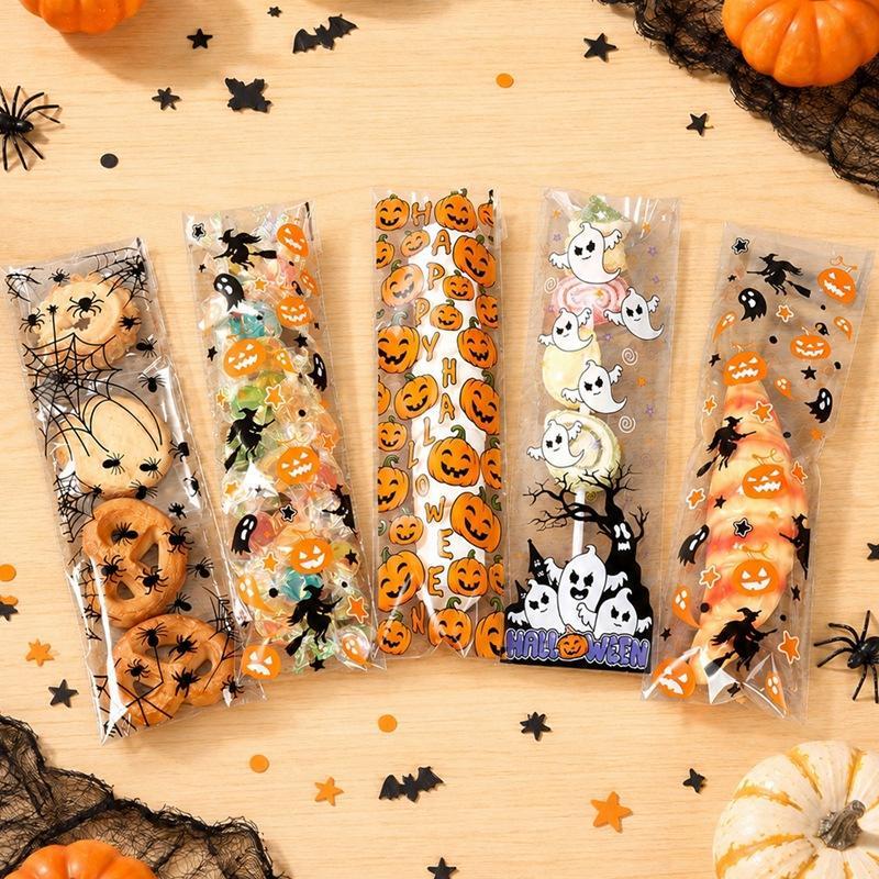 50/100Pcs 할로윈 자체 접착 가방 호박 유령 인 - Packaging 리뷰 및 가격