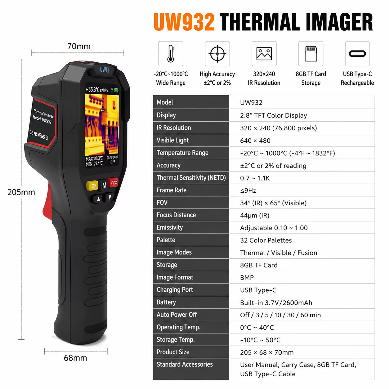 휴대용 열화상 카메라 32x32 -20~1000 ℃   - Thermal Imaging Camera Pcb Repair 리뷰 및 가격