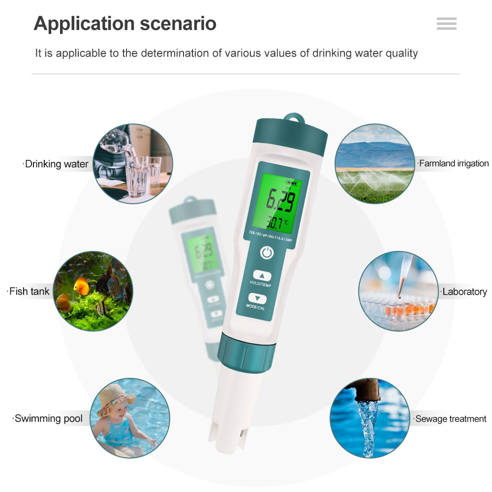 7 In 1 디지털 수질 테스터 ORP PH TDS E - Ph Meter Digital Water Tester 리뷰 및 가격